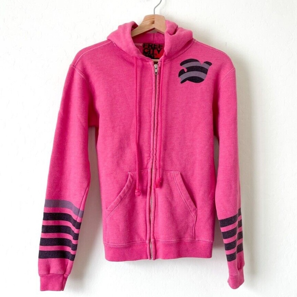 Free City bright pink zip up
